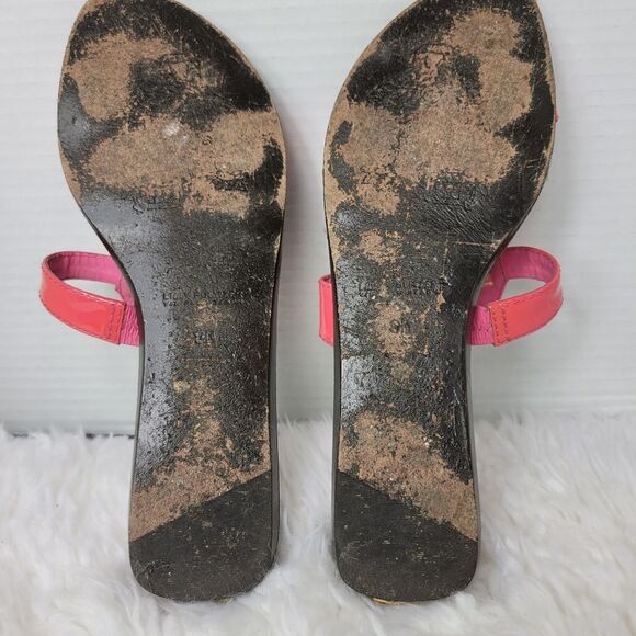 Lilly Pulitzer Phipps Slide Patent Leather Sandals 8 Princess Pink Shoes Flats - Picture 9 of 9